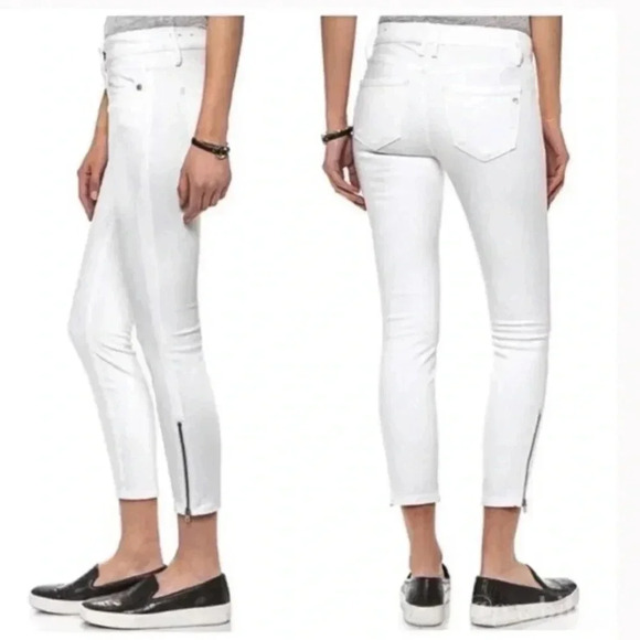 Madewell White Jeans Ankle Zip - Picture 1 of 8